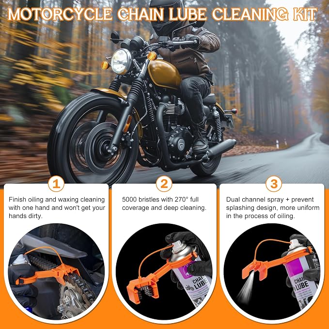 Motorcycle Chain Cleaning Kit Chain Oiler Chain Lube Tool - Image 3