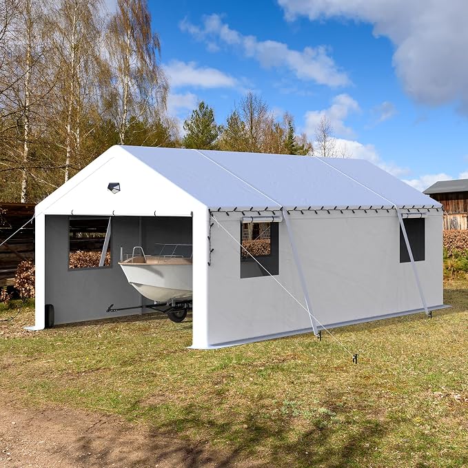 13x25 Carport, Heavy Duty Carport Canopy Garage - Image 7