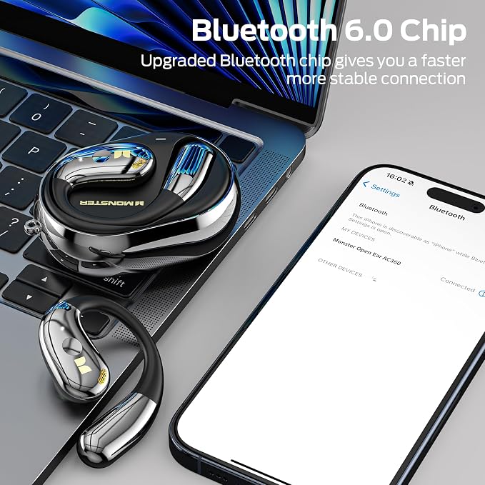 Monster Open Ear AC360, Wireless Bluetooth Rotary Earphone, - Image 3