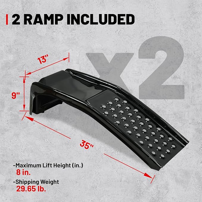 Rockland 4 Ton 8000 LBS Solid Steel Car Ramp Set, Heavy Duty Auto Truck Ramps - Image 8