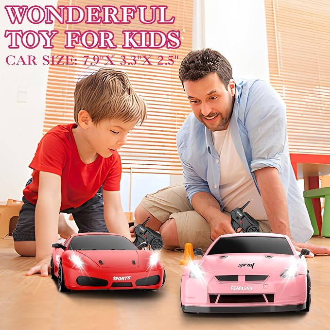 RC Drift Car, 1/24 Pink Remote Control Car - Image 6