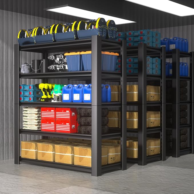 76" H x 60" W x 24" D 5-Tier Heavy Duty Garage Shelving Unit, 3000 LBS Capacity - Image 7