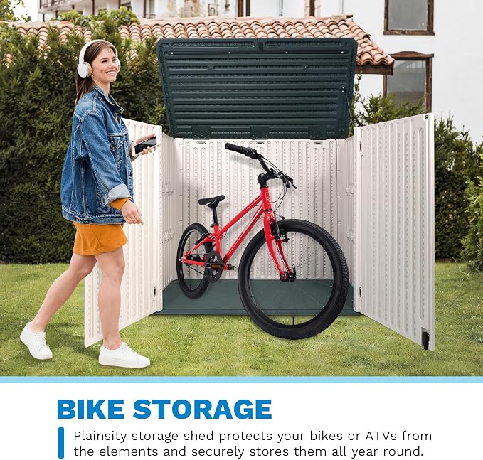 47 Cu ft Outdoor Storage Shed, Resin Outdoor Storage Box - Image 5