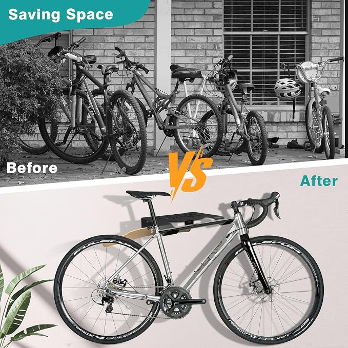 Bike Wall Mount Rack, Horizontal Bicycle Storage Hanger - Image 4