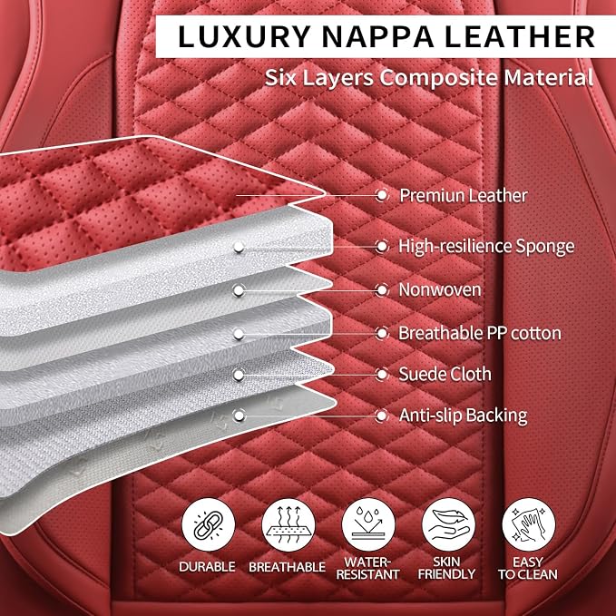 2 Packs Car Seat Covers Leather Car Seat Covers Universal Seat Covers - Image 5