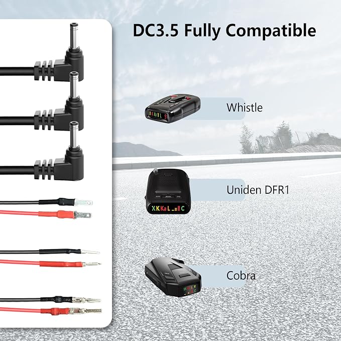 13.8" Radar Detector Hardwire Power Cord, Mirror Wire Plug Kit, - Image 5