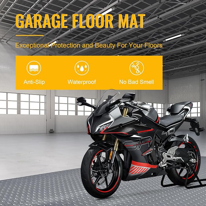 4x6 FT Garage Floor Mat, 2 Rolls 2.8mm Thickened Flooring Roll 48 sqft Diamond - Image 4