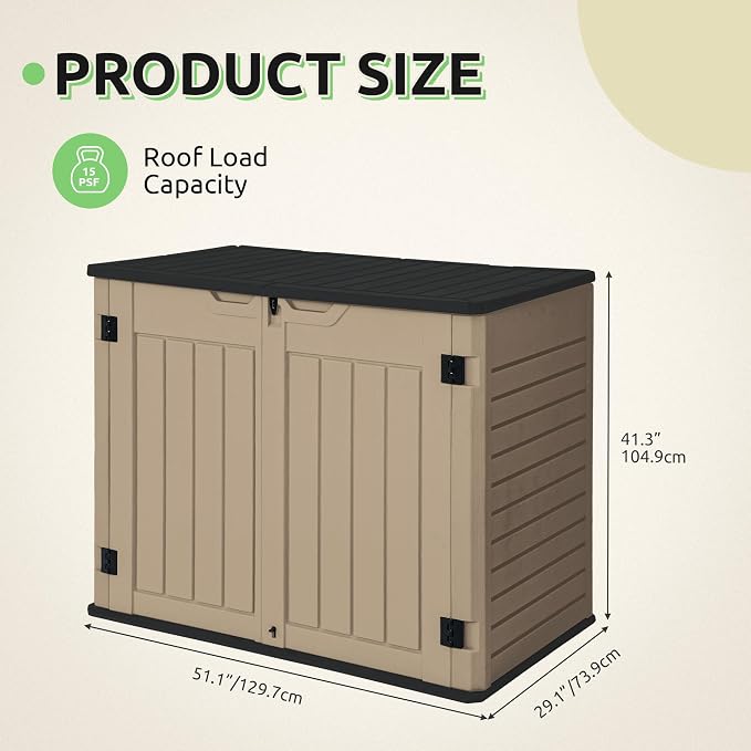 GOOBED Horizontal Shed with Padlock Latch, Outdoor Storage Shed - Image 6
