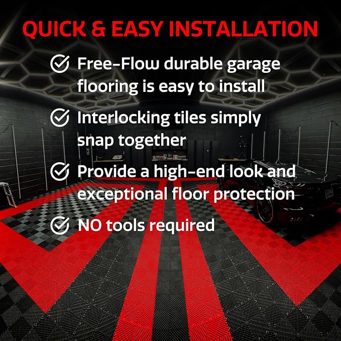 RaceDeck Free-Flow Open Rib Design, Durable Interlocking Modular Garage - Image 2
