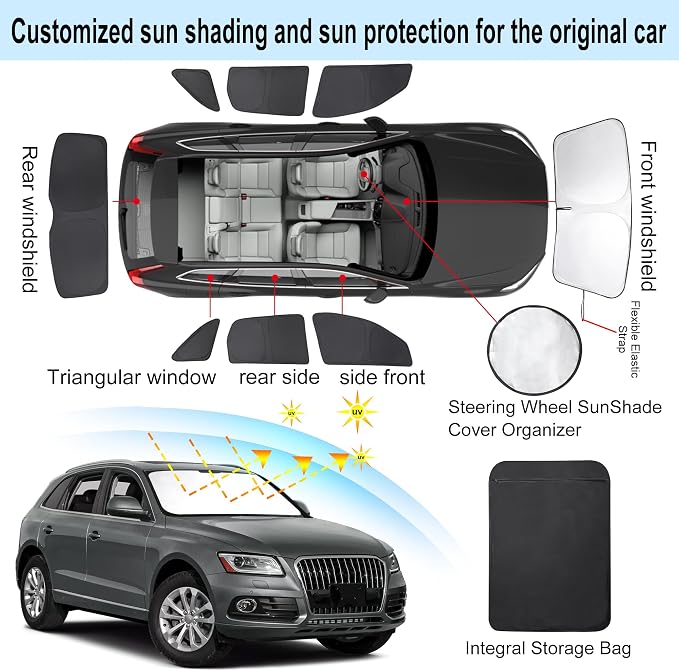 TINGLU Window Shades for Audi Q5 2009-2017/2014-2017 Audi SQ5 Accessories Car - Image 3