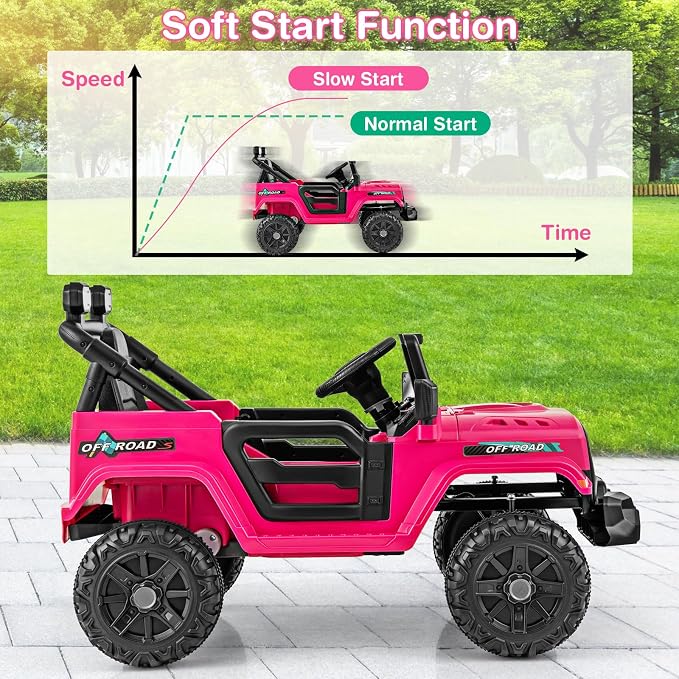 Costzon 12V Kids Ride on Truck Car, Electric Vehicle w/Remote Control, Threaded - Image 5