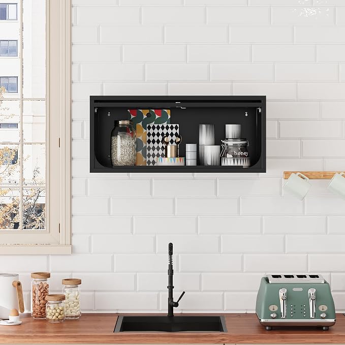Metal Storage Cabinet Black&Gray Wall Cabinets - Image 8
