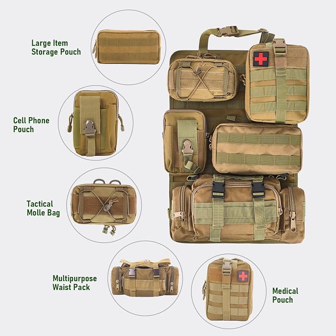 Universal Tactical Seat ​Back Organizer Vehicle Molle Panel Organizer Storage - Image 2