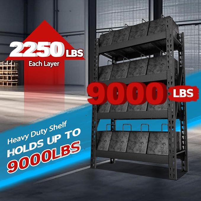 MUPATER 4-Tier Garage Shelving, 9000 LBS Heavy Duty Metal Storage Shelves - Image 5