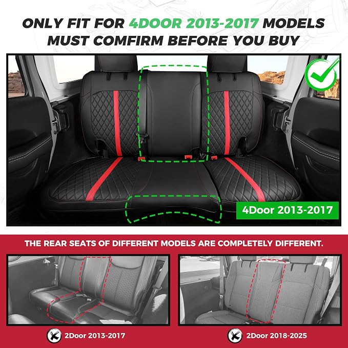 for Jeep Wrangler Seat Covers 4Door JK 2013 2014 2015 2016 2017, Custom Car - Image 2