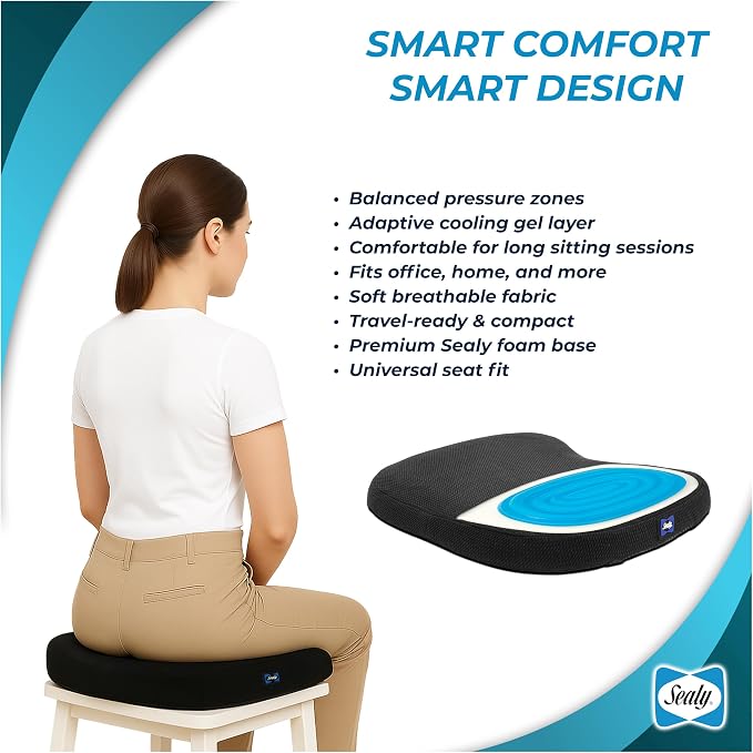 Sealy Memory Foam Car Seat Cushion – Gel Seat Cushions - Image 5