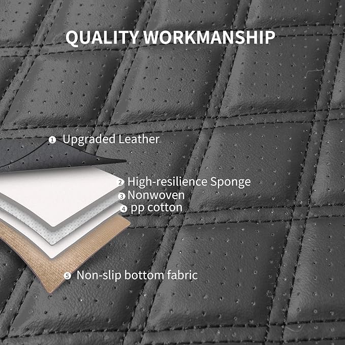 Car Seat Covers Full Set, Breathable and Waterproof Napa Leather Car Seat Cover - Image 8