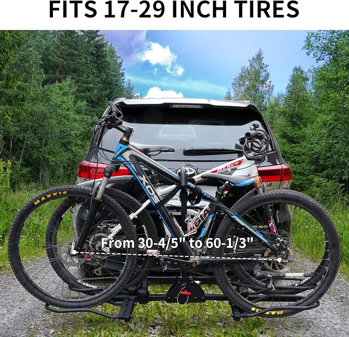 WEIZE Hitch Bike Rack, Wobble Free Smart Tilting Folding Bicycle Car Racks - Image 7