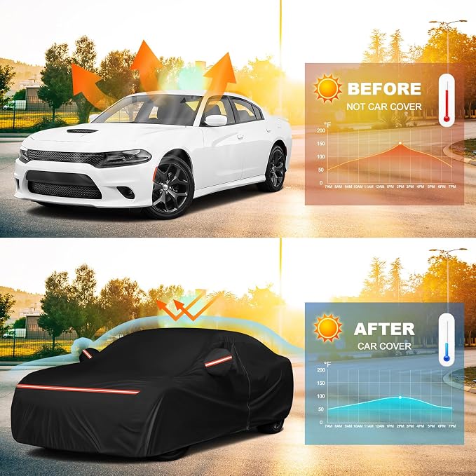 for Dodge Charger Car Cover Waterproof All Weather, 6 Layers Car Cover - Image 6