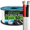 GEARit 12 Gauge Marine Wire, 12/2 AWG Marine Grade Tinned Copper Oxygen Free by GEARit