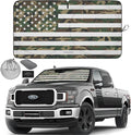 Autoamerics 1-Piece Windshield Sun Shade ERDL Camo American Flag USA Design by AutoamericsUS