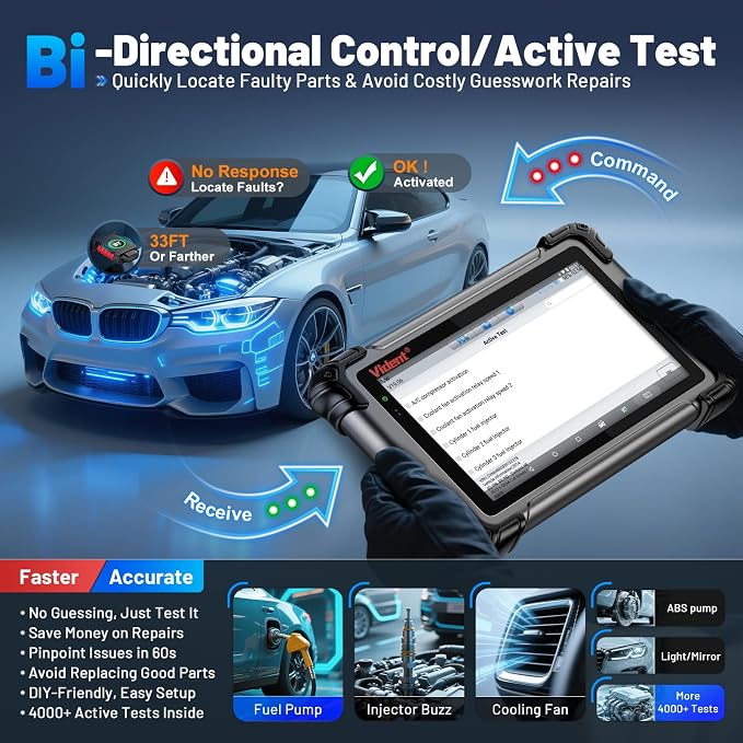 OBD2 Scanner Topology Mapping, VIDENT iSmart 800PRO BT Wireless Bidirectional - Image 5