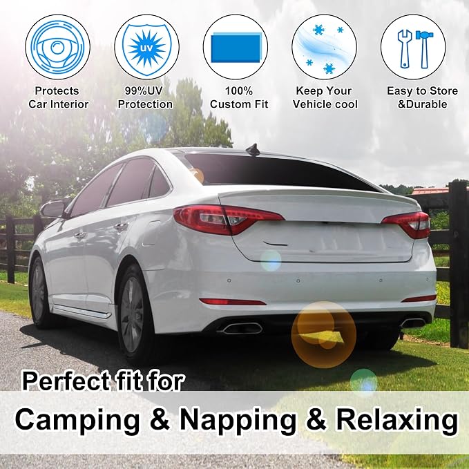 TINGLU Window Shades for Hyundai Sonata Sedan 2015 2016 2017 2018 2019 - Image 6