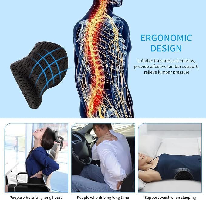 Lumbar Pillow, Memory Foam Lumbar Support Pillow - Image 4