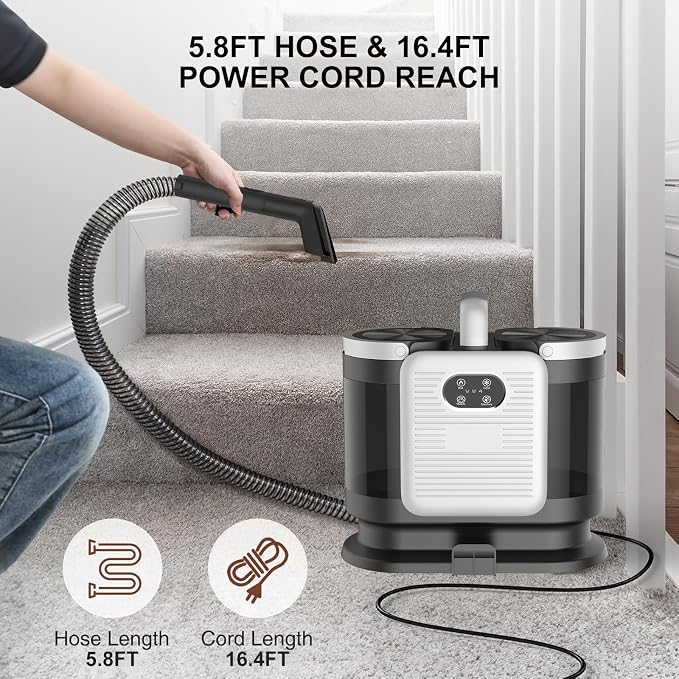 Upholstery Steam Cleaner for Couch & Furniture – 1650W 15KPa Powerful Suction - Image 7