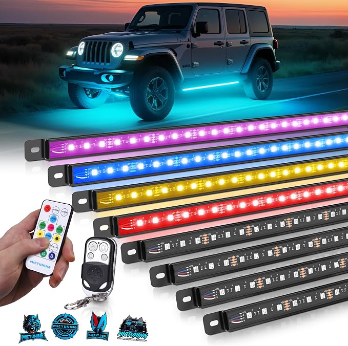 MICTUNING U8 RGB Underglow LED Light Bar, Dual Remote Control, Car SUV Exterior by MICTUNINGINC