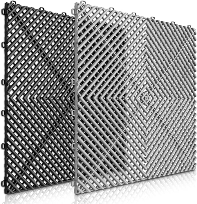 50PCS|15.7"x15.7" Garage Flooring Tiles, Non-Slip Interlocking Plastic Garage - Image 2