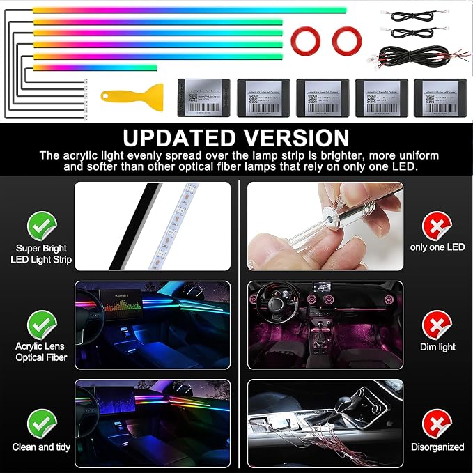 Dream+Color Acrylic Interior Car LED Strip Light - Image 5
