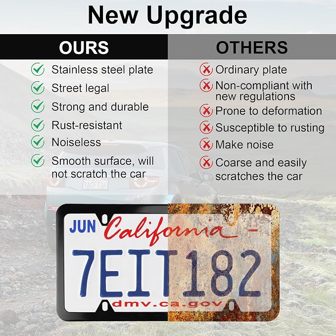 LivTee 4 Holes Stainless Steel License Plate Frames, Automotive Exterior - Image 6