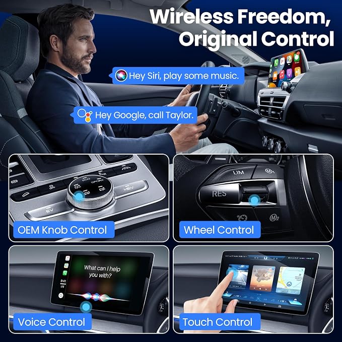 Wireless CarPlay Adapter & Android Auto, 2-in-1 CarPlay Adapter Convert Wired - Image 4