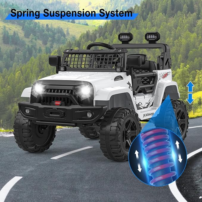12V Kids Electric Ride On Truck Car w/Parent Remote Control, Spring Suspension - Image 5