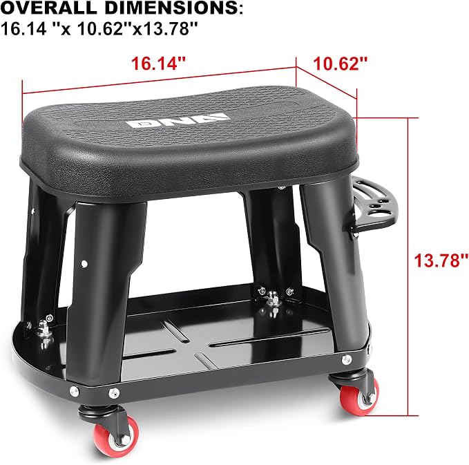 DNA MOTORING TOOLS-00252 Removable Rolling Garage Stool - Image 2