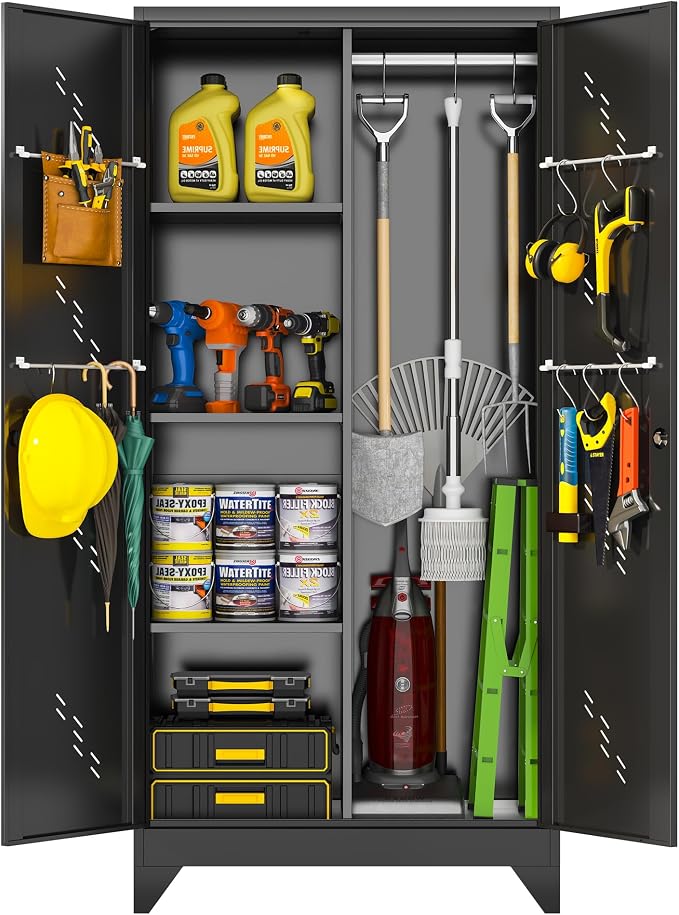 Metal Garage Storage Cabinet, Kitchen Pantry by ZONLESON