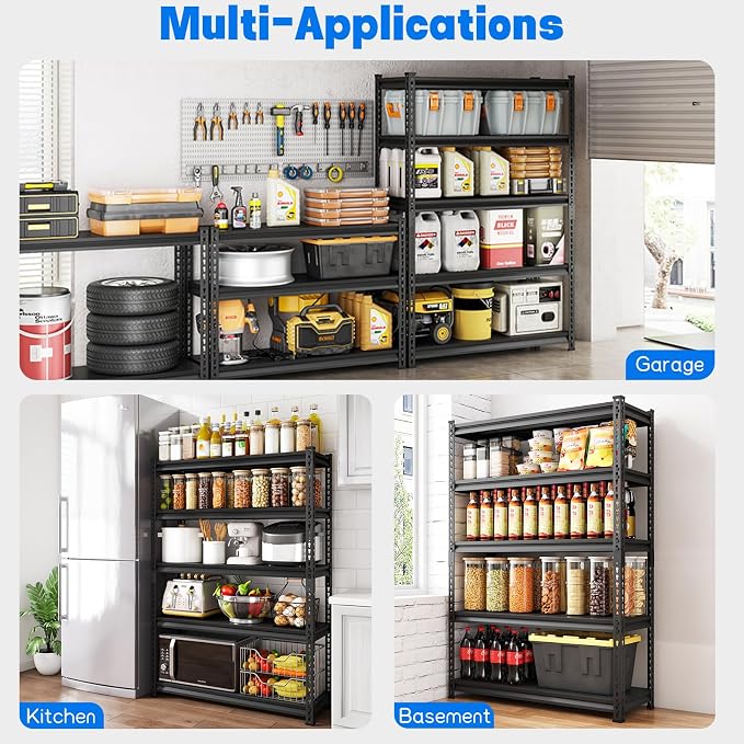 48" W Garage Shelving Heavy Duty，2500LBS Loads Adjustable Garage Storage Shelves - Image 9