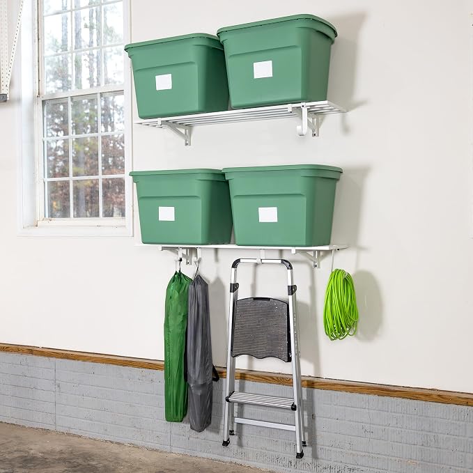 StoreYourBoard 2-Pack Heavy Duty Wall Shelves – Wall-Mounted Garage Storage by StoreYourBoard
