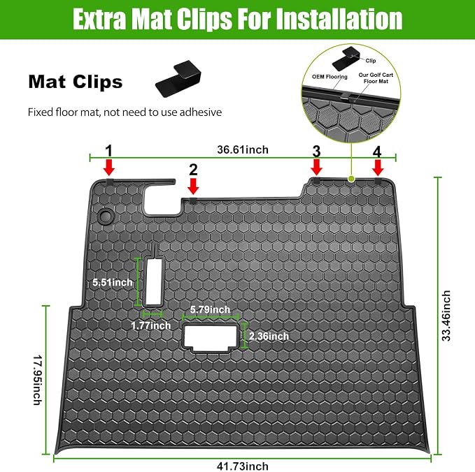 EZGO TXT Golf Cart Full Coverage Floor Liner Mat, fits EZGO TXT, Express S4 - Image 5