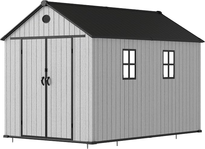 7.3x11.2 FT Resin Outdoor Storage Shed Large, 566 Cuft Garden Tool Sheds & - Image 7