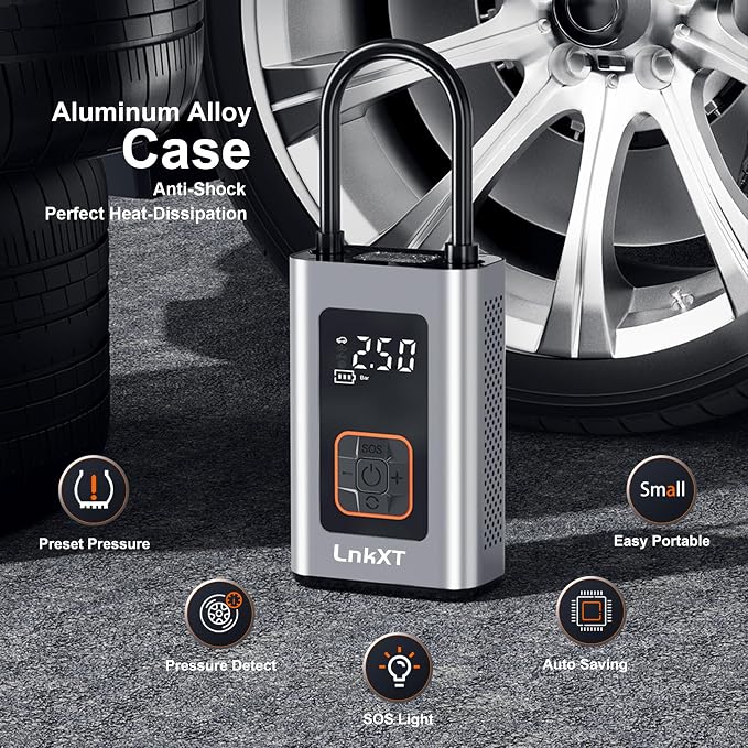 Tire Inflator Portable Air Compressor, 150PSI Cordless Air Pump - Image 2