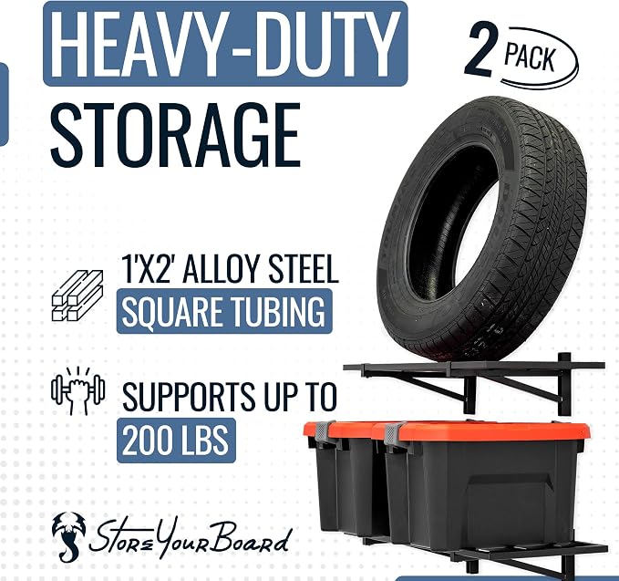 StoreYourBoard 2-Pack Heavy Duty Wall Shelves – Wall-Mounted Garage Storage - Image 6