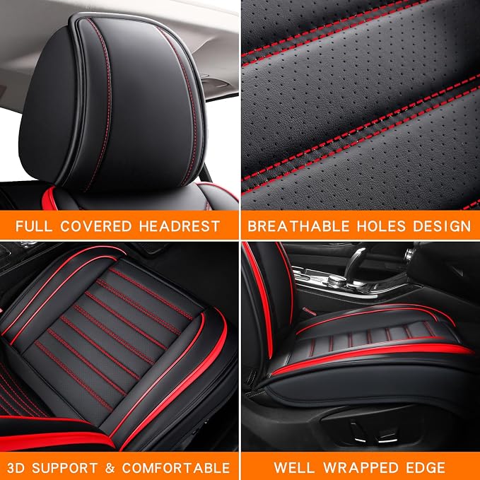 Car Seat Covers Full Set, Universal Faux Leather Car Seat Covers, Waterproof - Image 5