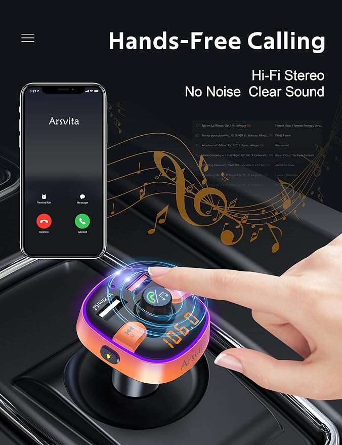Upgraded Arsvita Bluetooth FM Transmitter - Image 5