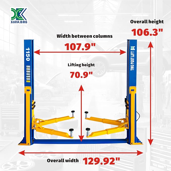 XK-1150 Auto Lift Car Lift Capacity 11500 Lbs Two Post Truck Hoist - Image 2