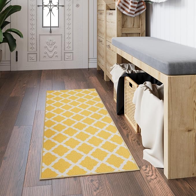 Ottomanson Hallway Runner Rug 20" x 59" Non Slip Trellis Area Rugs Easy to - Image 10