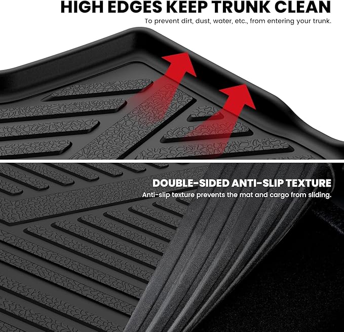 LASFIT Trunk Mat for Honda Civic Sedan 2016-2021, All Weather TPE Custom Fit - Image 5