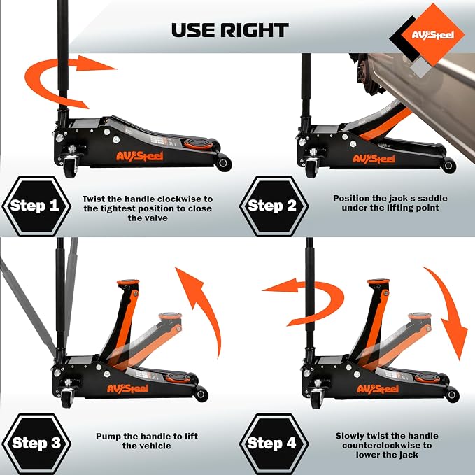 Low Profile Floor Jack 3 Ton, Heavy Duty Hydraulic Jack - Image 7