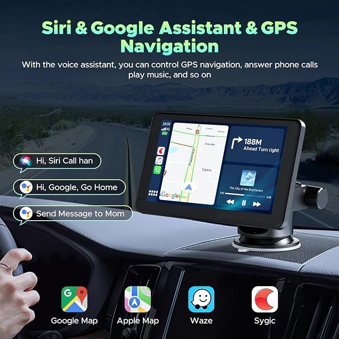 Portable Wireless CarPlay and Android Auto Screen - Image 4